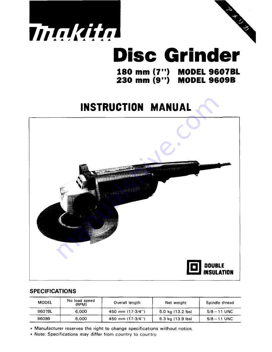 Makita 9607BL Скачать руководство пользователя страница 1