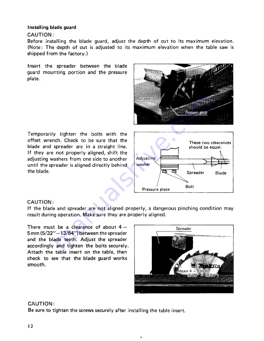 Makita ARBOR 2711 Instruction Manual Download Page 12