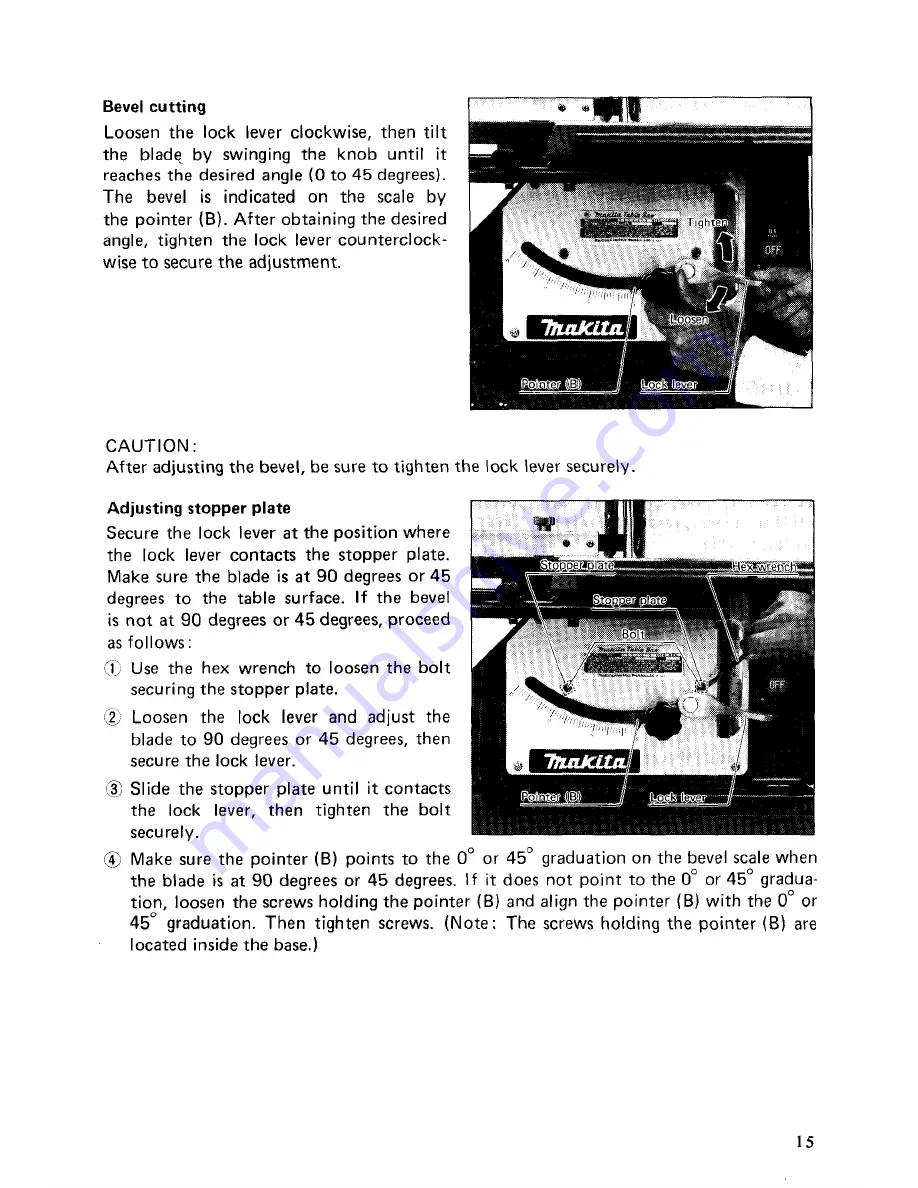 Makita ARBOR 2711 Instruction Manual Download Page 15