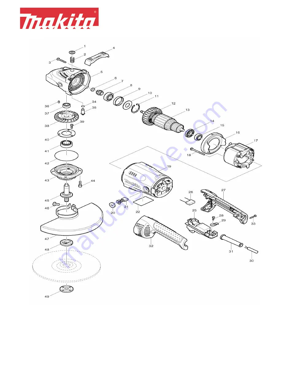 Makita GA902 Parts Breakdown Download Page 1