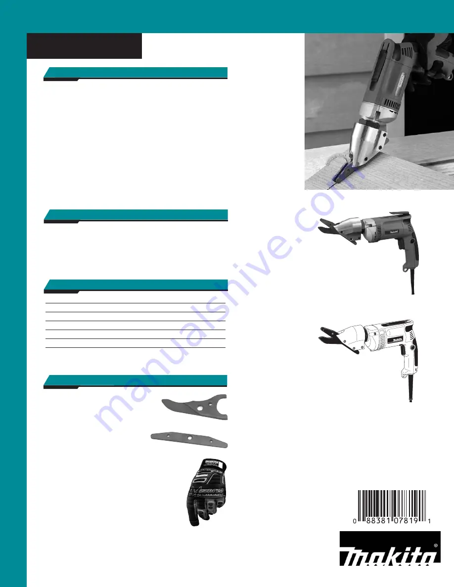 Makita JS8000 Specifications Download Page 2