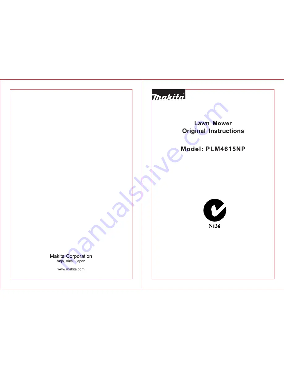 Makita PLM4615NP Original Instruction Download Page 1