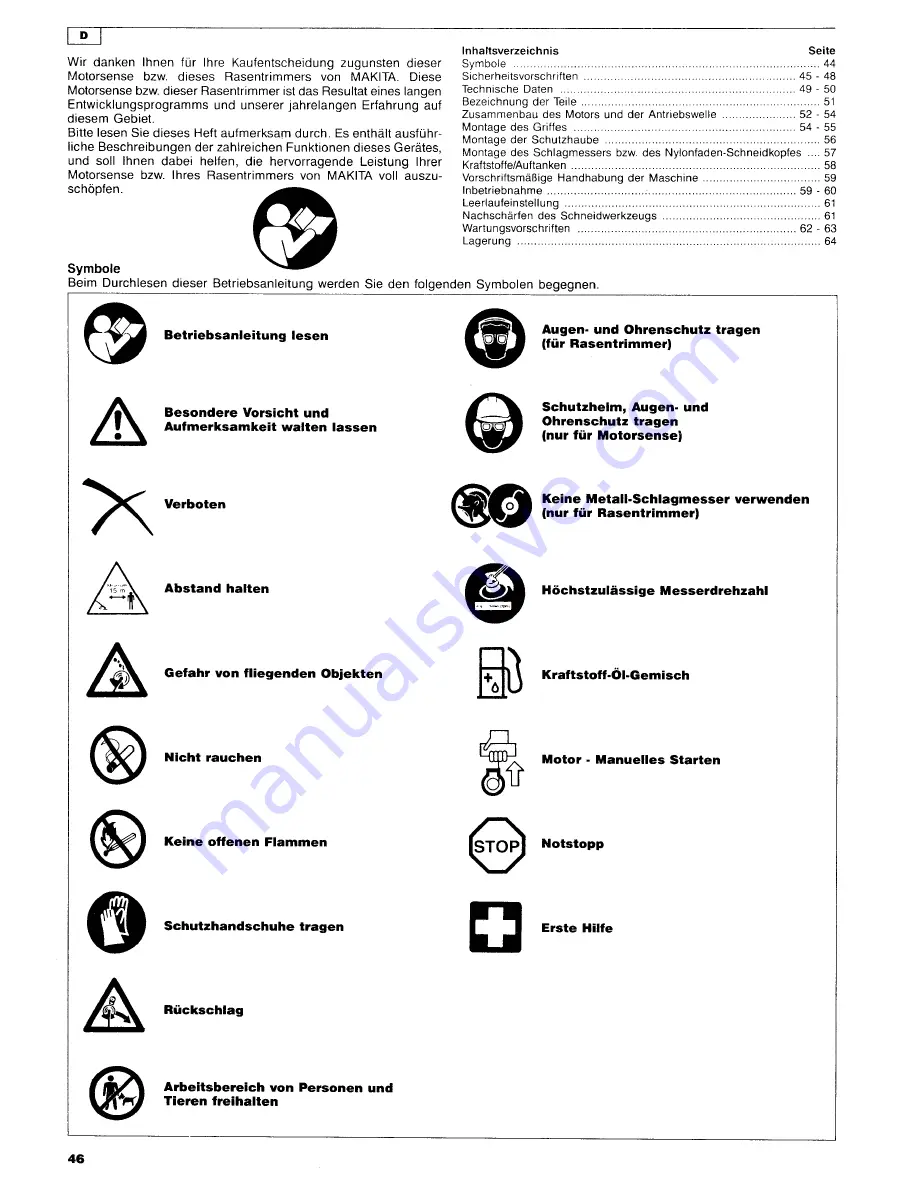 Makita RBC221 Original Instruction Manual Download Page 24