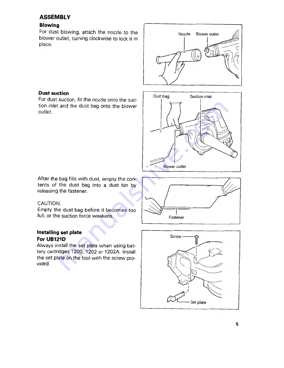 Makita UBlPlDZ Instruction Manual Download Page 5