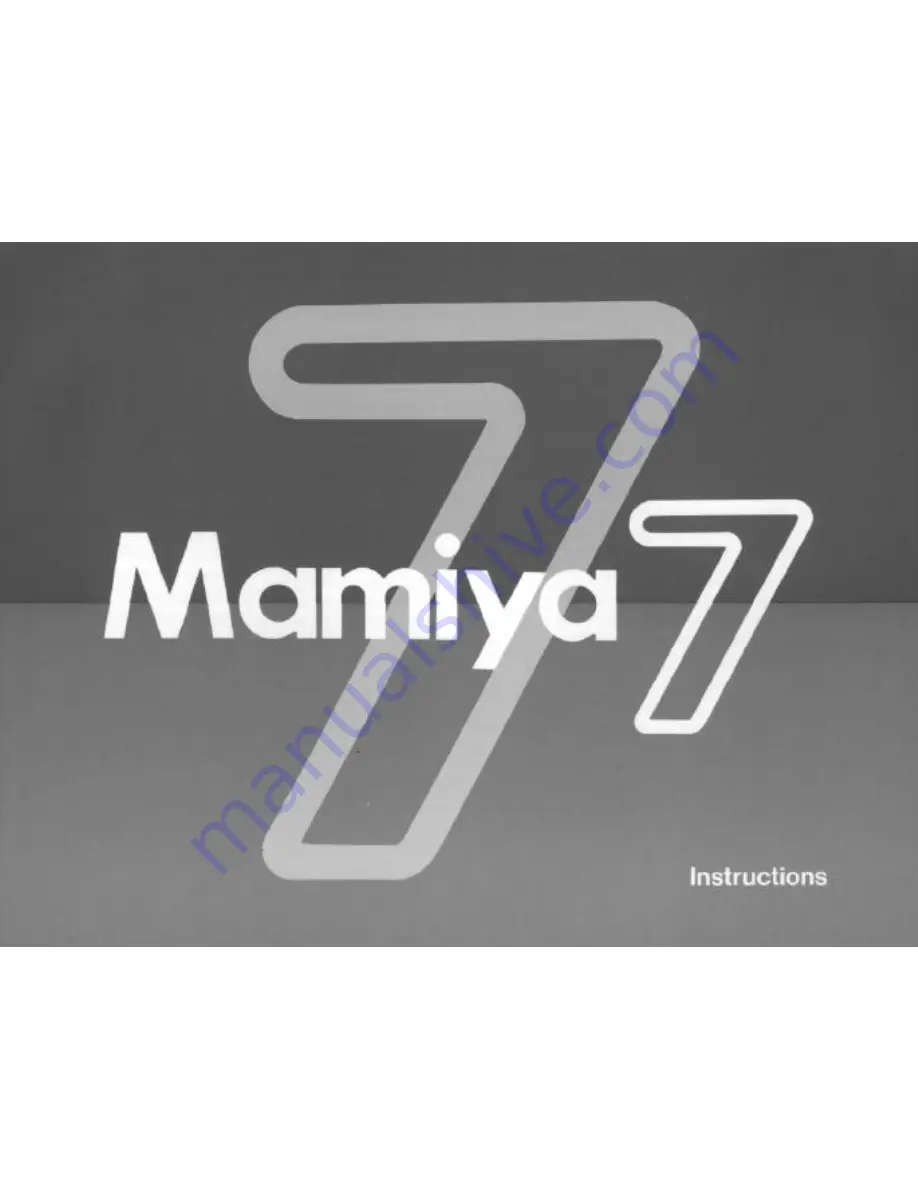 Mamiya 7 User Manual Download Page 1