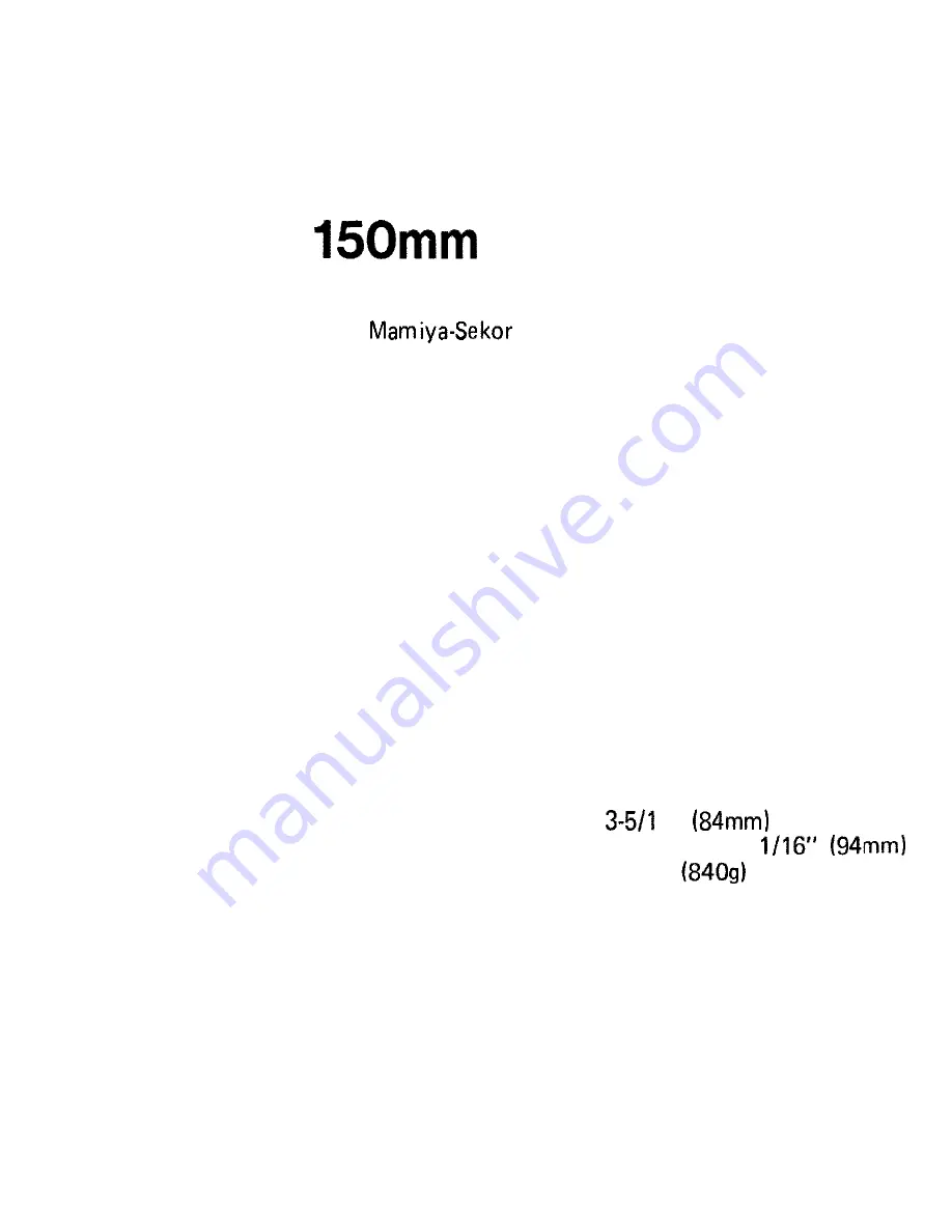 Mamiya Sekor SFC 150mm f/4 Instructions Download Page 4