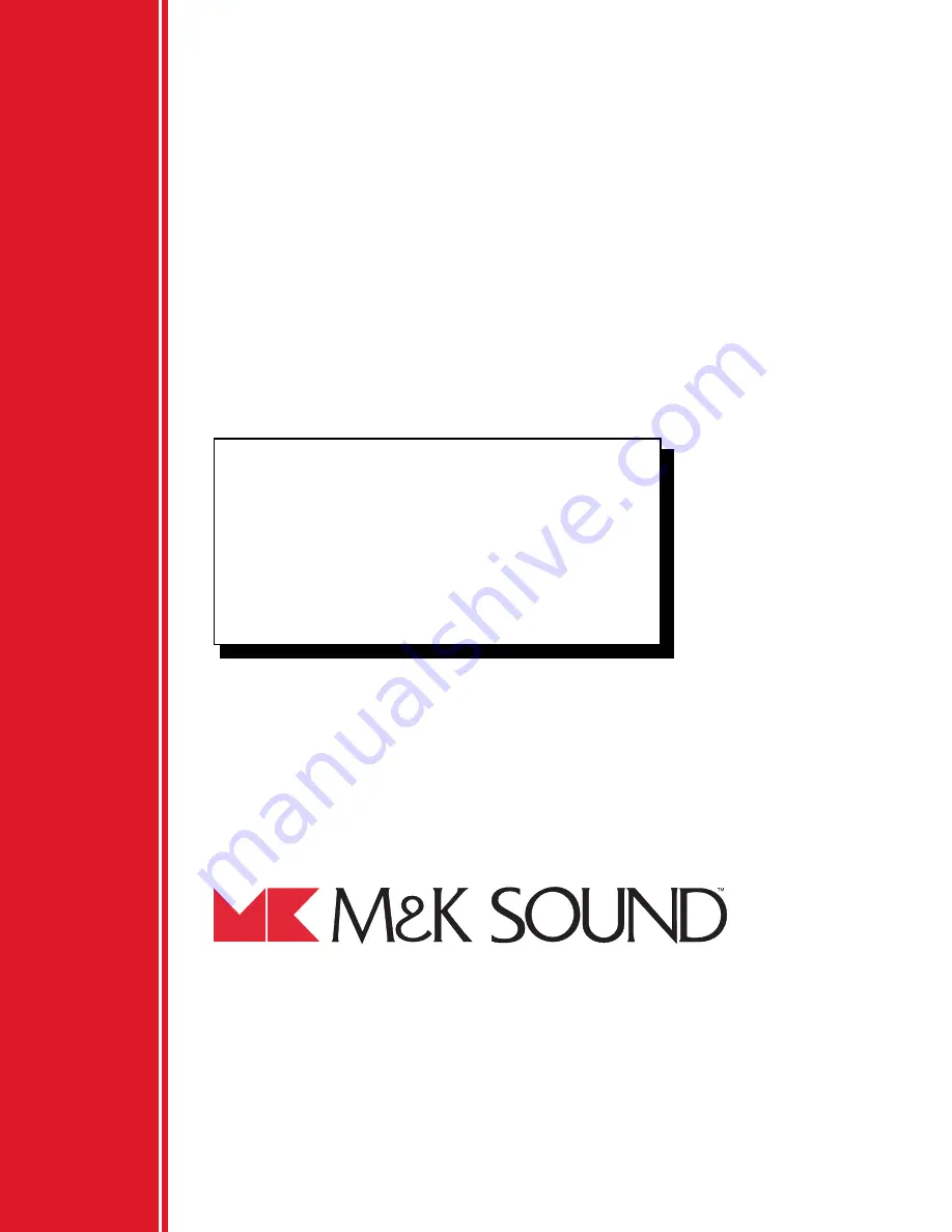 M&K Sound B-1500 Operation Manual Download Page 1