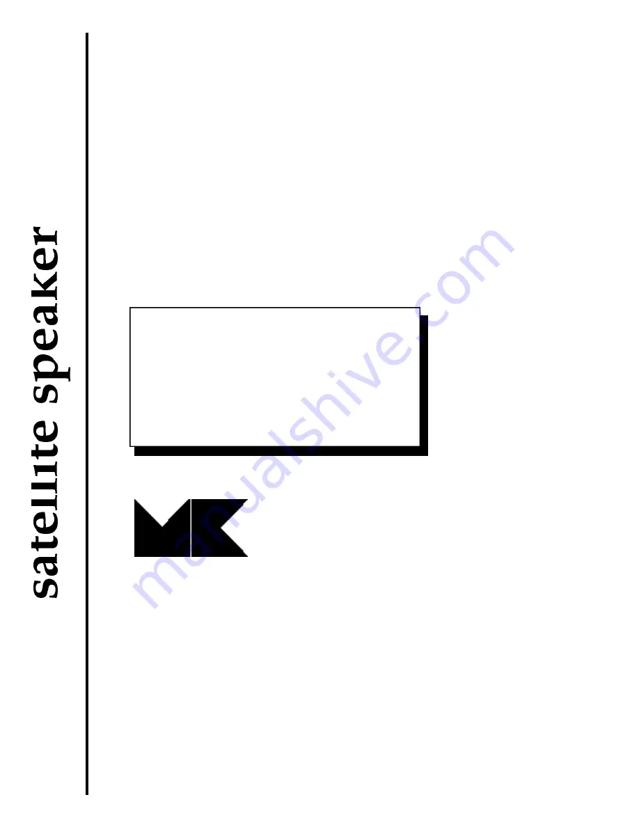 M&K Sound K-5 Operation Manual Download Page 1