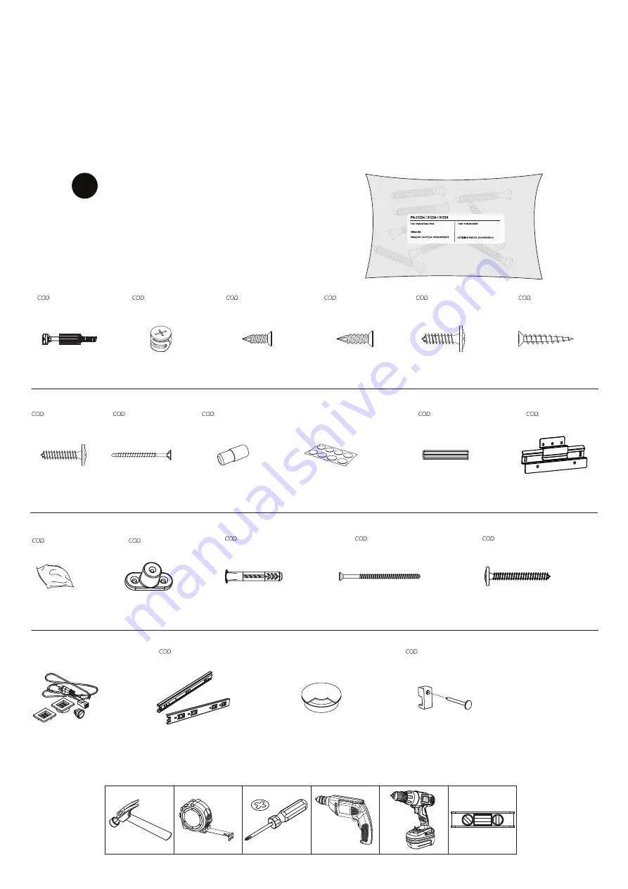 Manhattan Comfort 24900 Assembly Instructions Manual Download Page 3