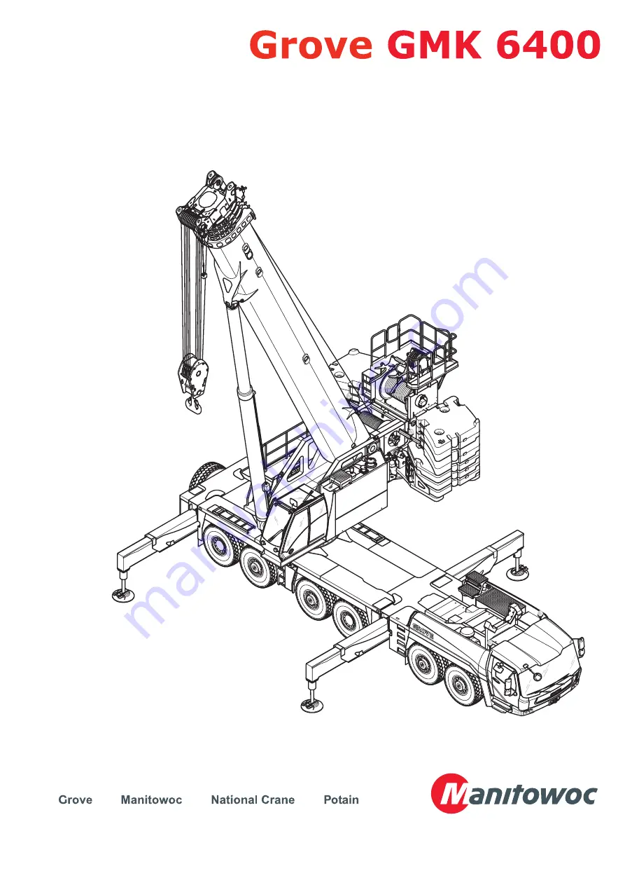 Manitowoc GROVE GMK 6400 Operating Manual Download Page 1