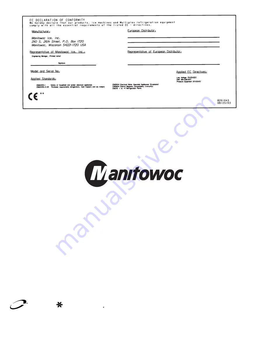 Manitowoc LuminIce K-00424 Installation, Use & Care Manual Download Page 30