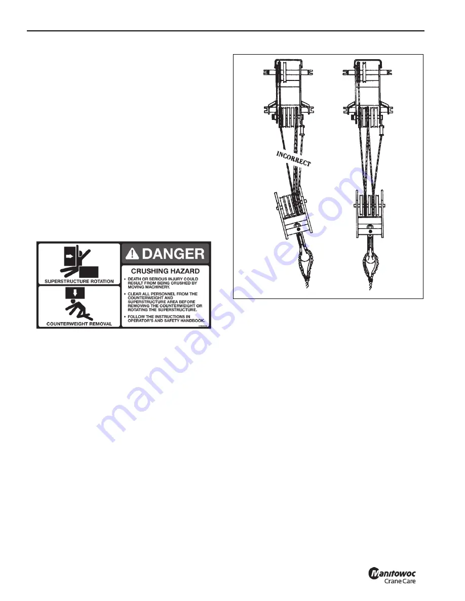 Manitowoc National Crane 800D Operator'S And Service Manual Download Page 44