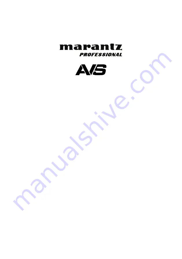 Marantz professional AVS User Manual Download Page 1