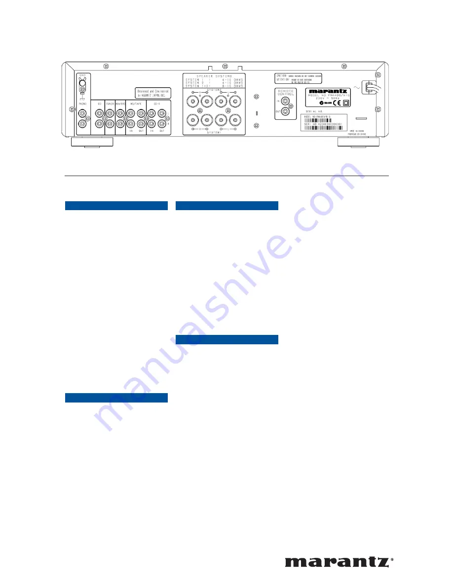 Marantz PM4400 OSE Brochure & Specs Download Page 4