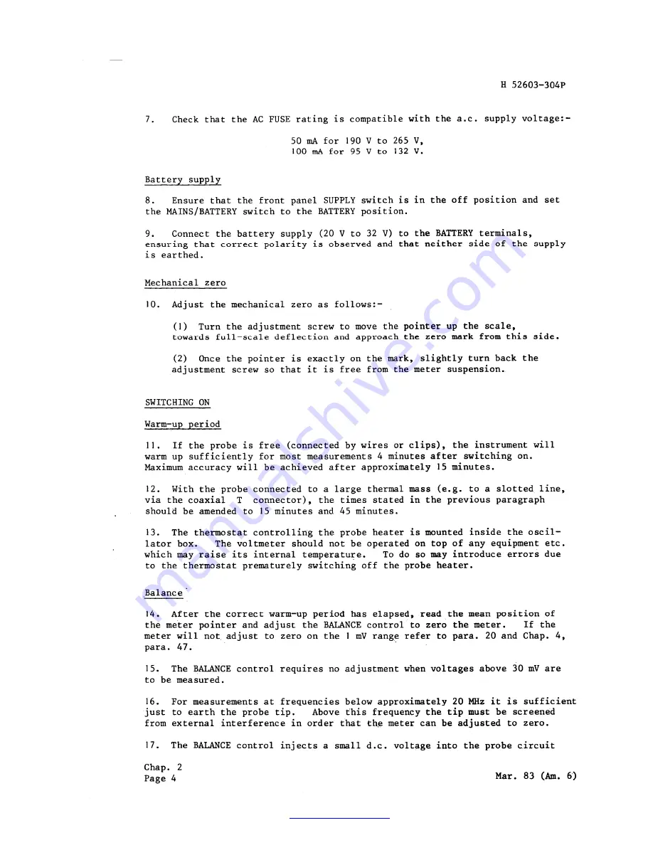 Marconi Instruments tf2603 Instruction Manual Download Page 13