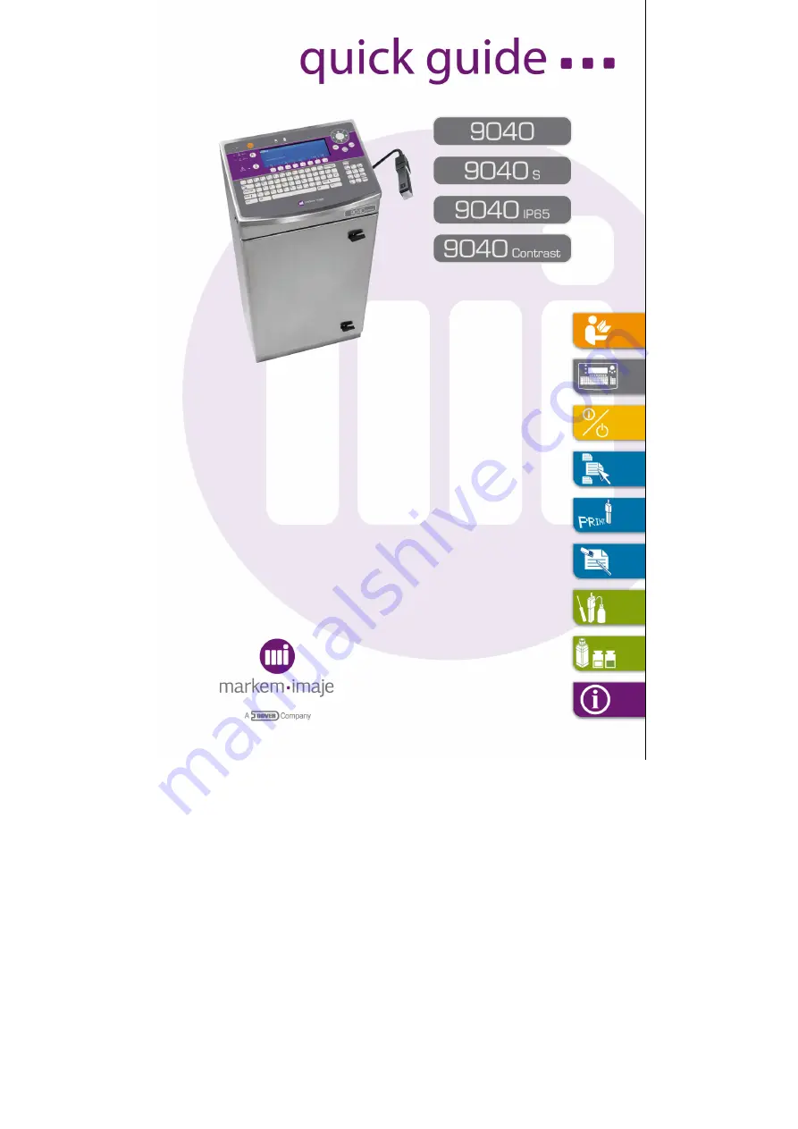 Markem Imaje 9040 contrast Quick Manual Download Page 1