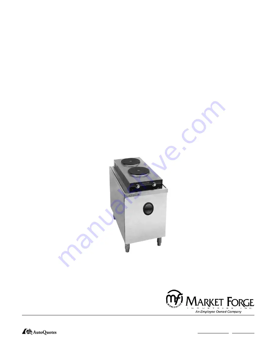 Market Forge Industries M18HPE Owner'S Manual Download Page 1