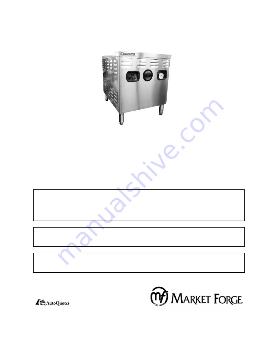 Market Forge Industries M24E24A Installation, Operating, Maintenance And Parts Manual Download Page 1