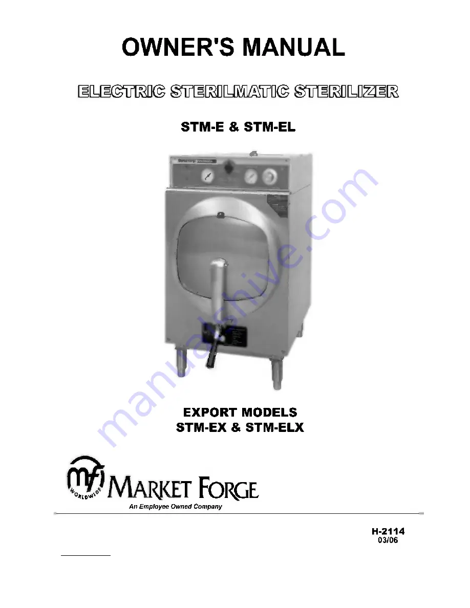 Market Forge Industries STM-E Owner'S Manual Download Page 2