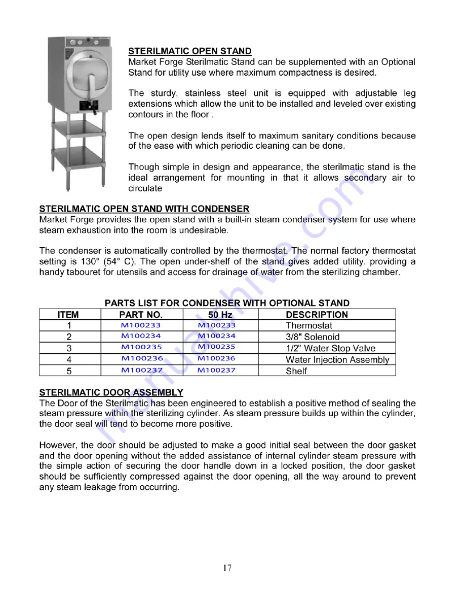 Market Forge Industries STM-E Owner'S Manual Download Page 19