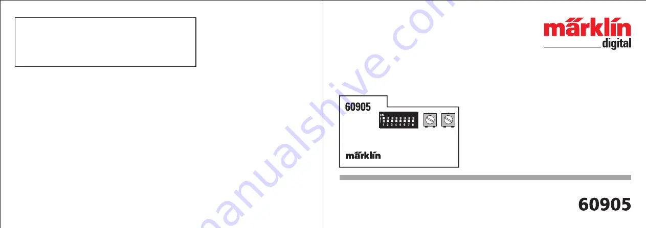 marklin 60905 User Manual Download Page 1