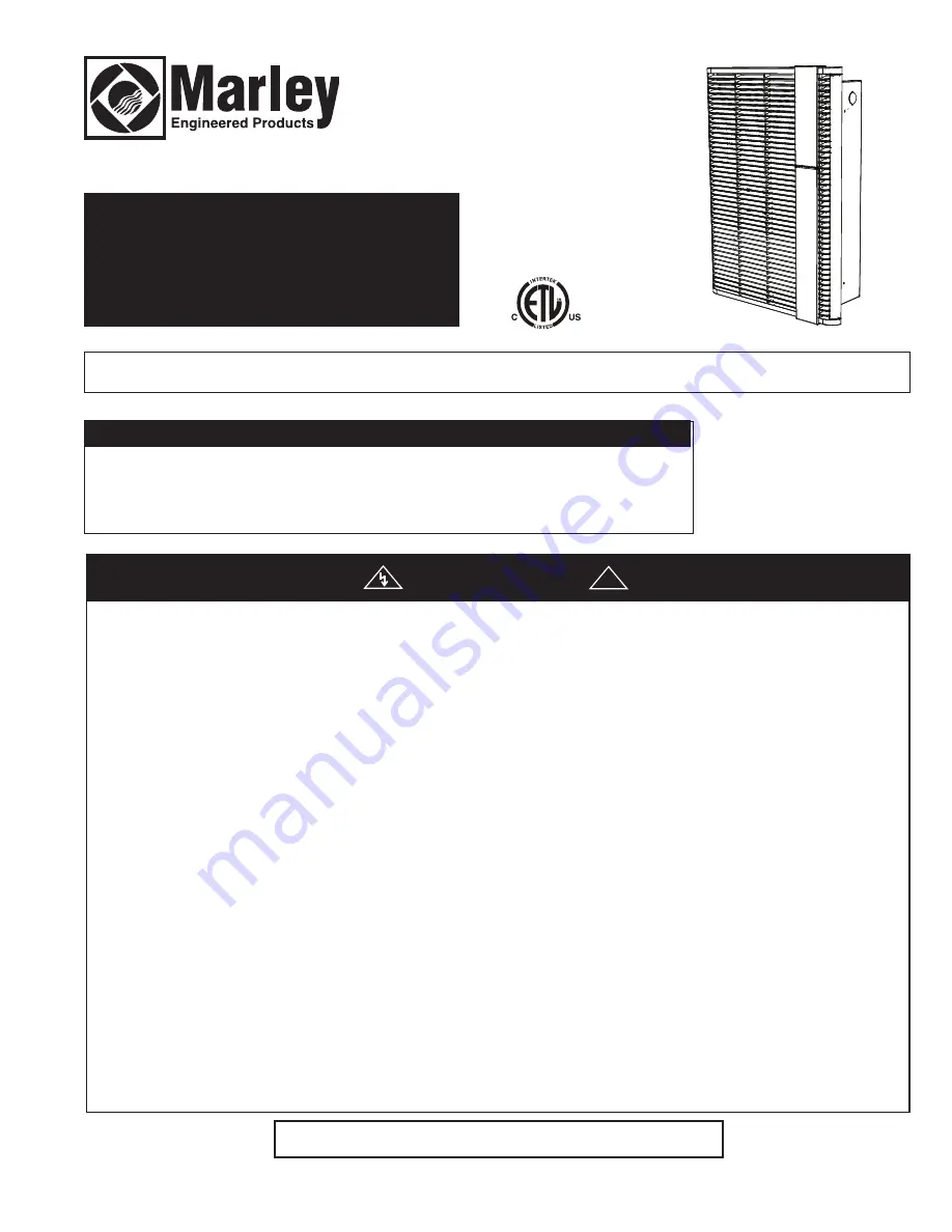 Marley HT1502SSNW Instruction Manual Download Page 9