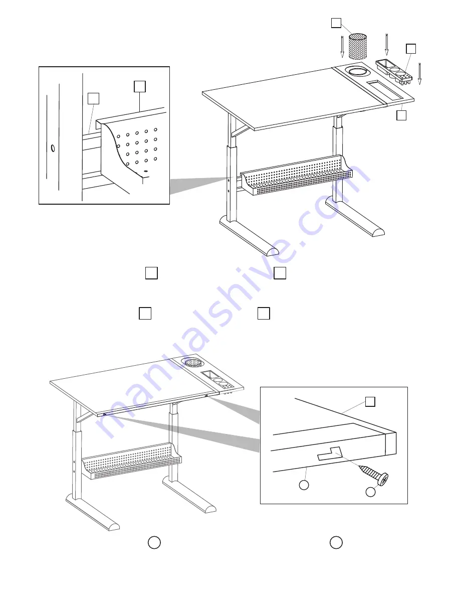 Martin Universal Design Alyssia Craft Table with Tray Скачать руководство пользователя страница 4