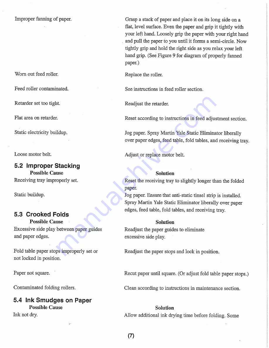 Martin Yale 1501 CV-7 Installation, Maintenance & Operating Instructions Download Page 7