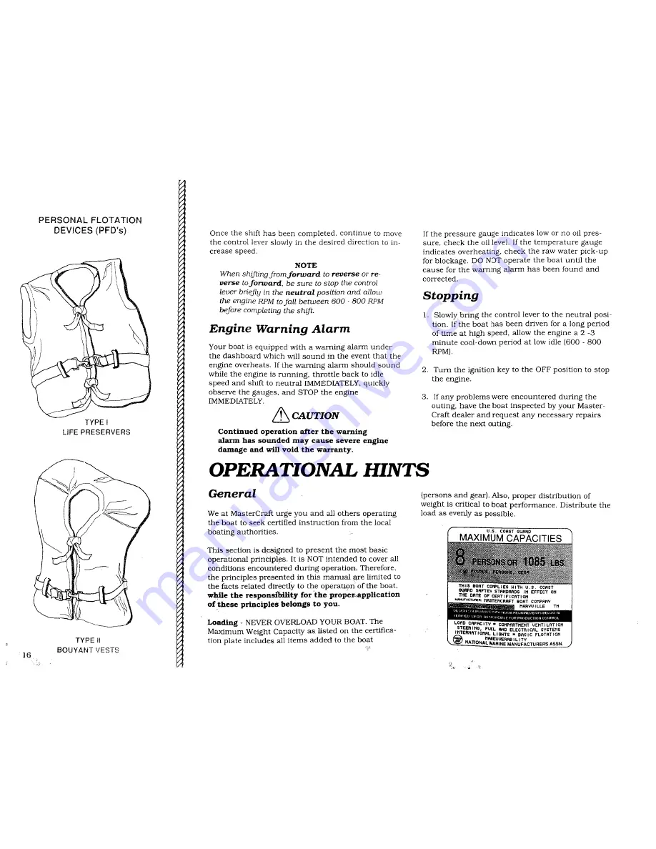 MasterCraft Pro Star Owner'S Manual Download Page 17