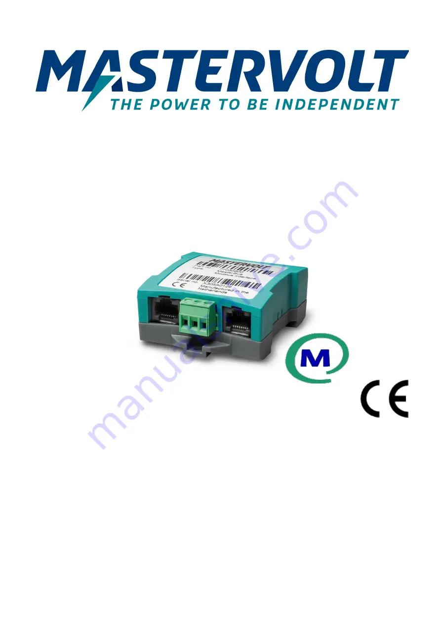 Mastervolt MasterBus LIN Interface User And Installation Manual Download Page 1