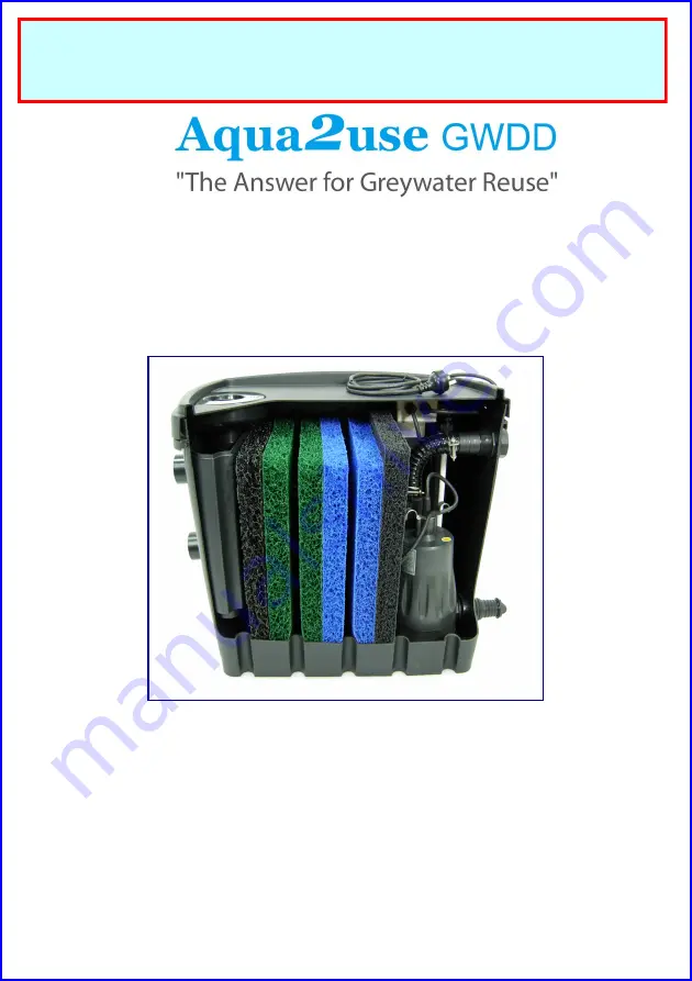 MATALA Aqua2use GWDD Installation And Operating Instructions Manual Download Page 1