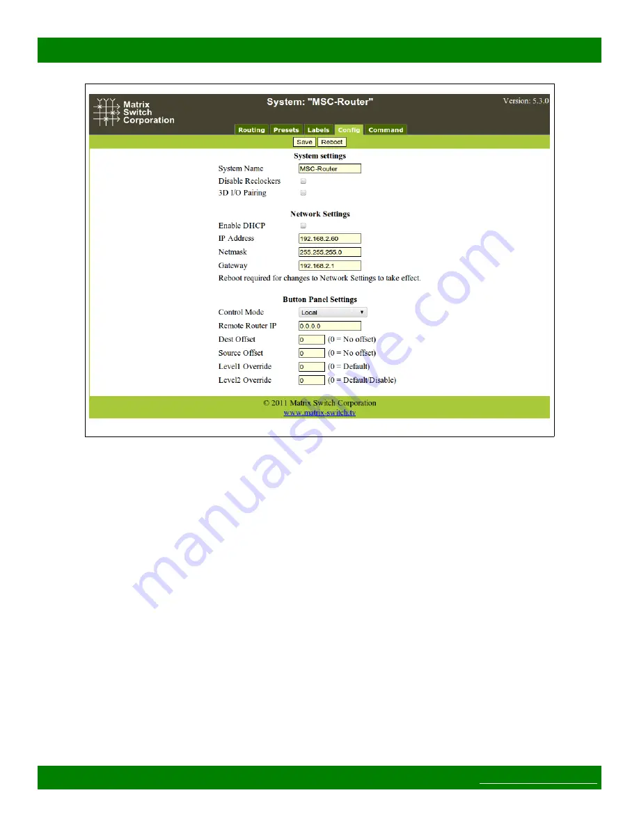 Matrix Switch Corporation MSC-2HD3216S Product Manual Download Page 17