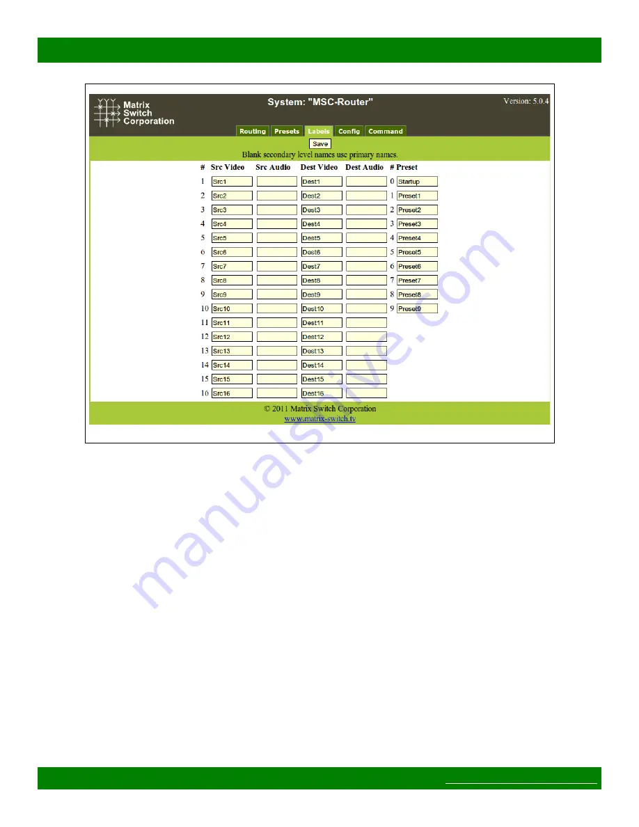 Matrix Switch Corporation MSC-DE1616S Скачать руководство пользователя страница 15