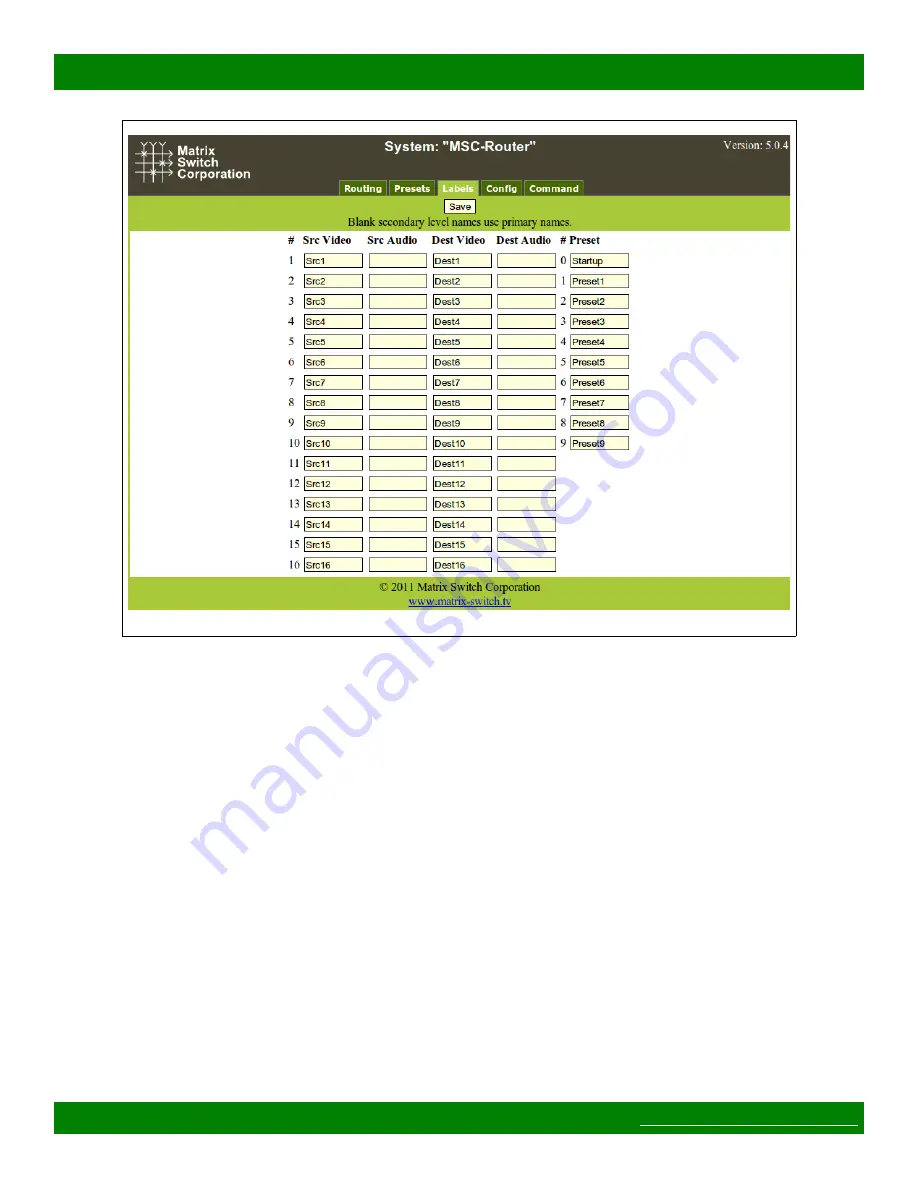 Matrix Switch Corporation MSC-HD121AAS Product Manual Download Page 15