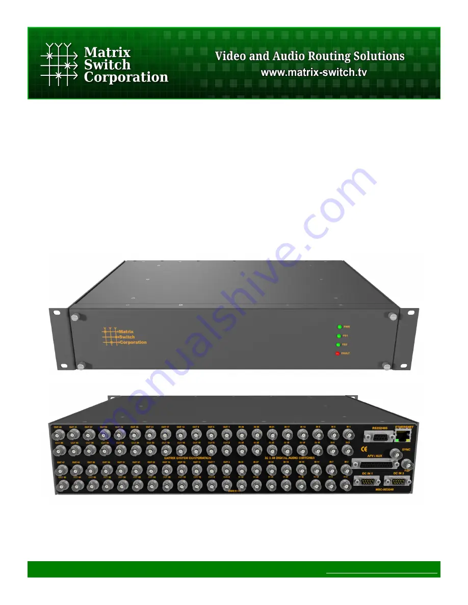 Matrix Switch Corporation MSC-XE3248S Скачать руководство пользователя страница 1