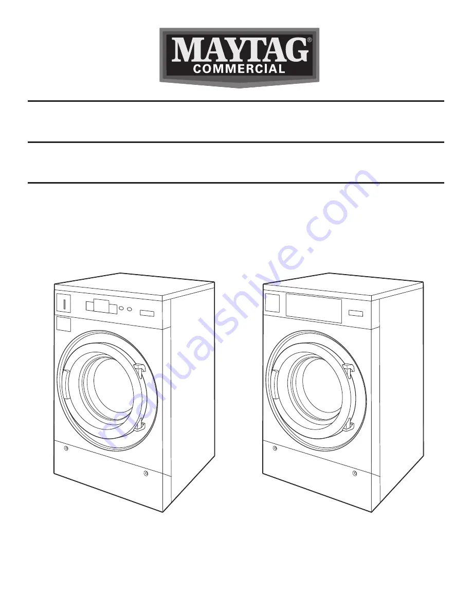 Maytag Commercial MYR20 Installation Instructions Manual Download Page 1