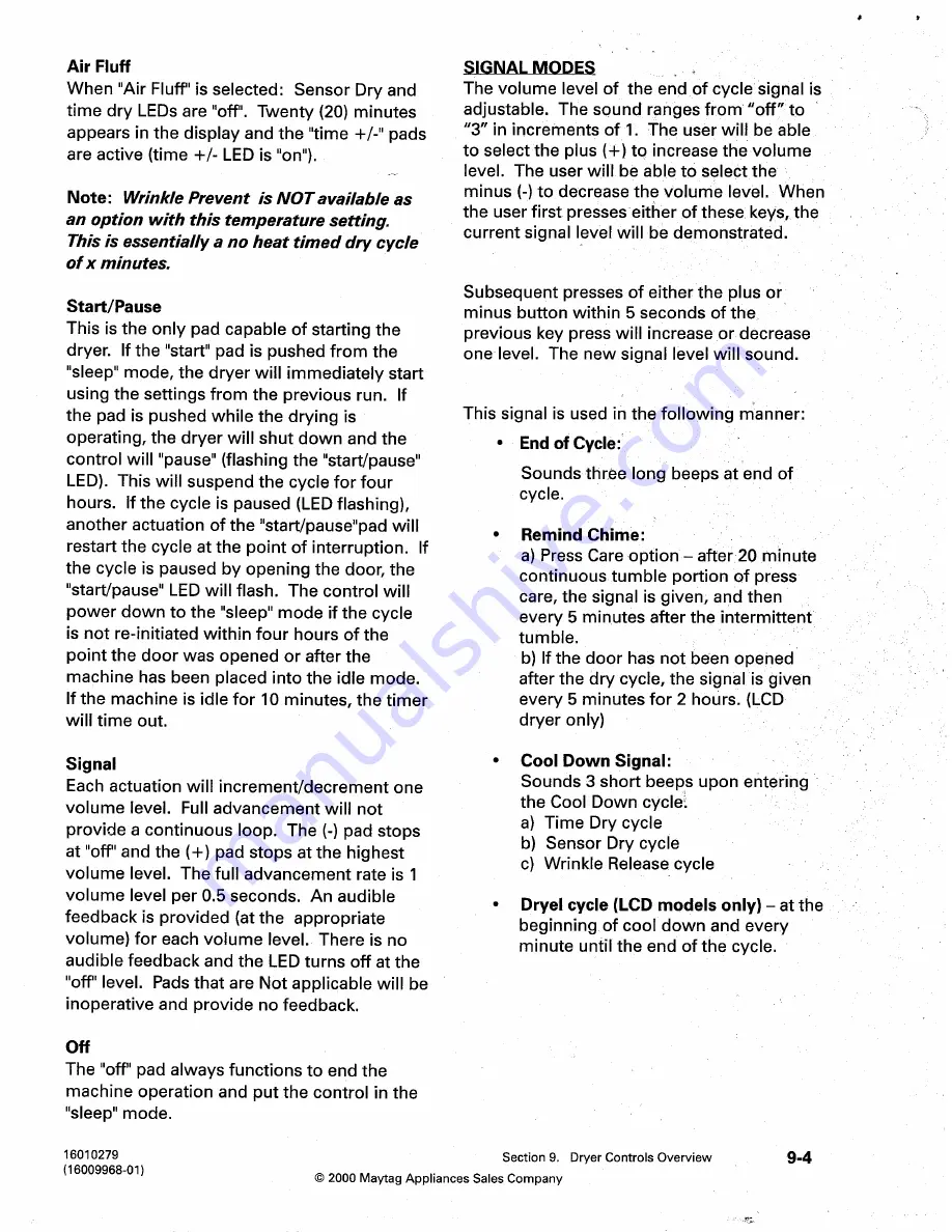 Maytag 1999 Sloped-Front Service Manual Download Page 56