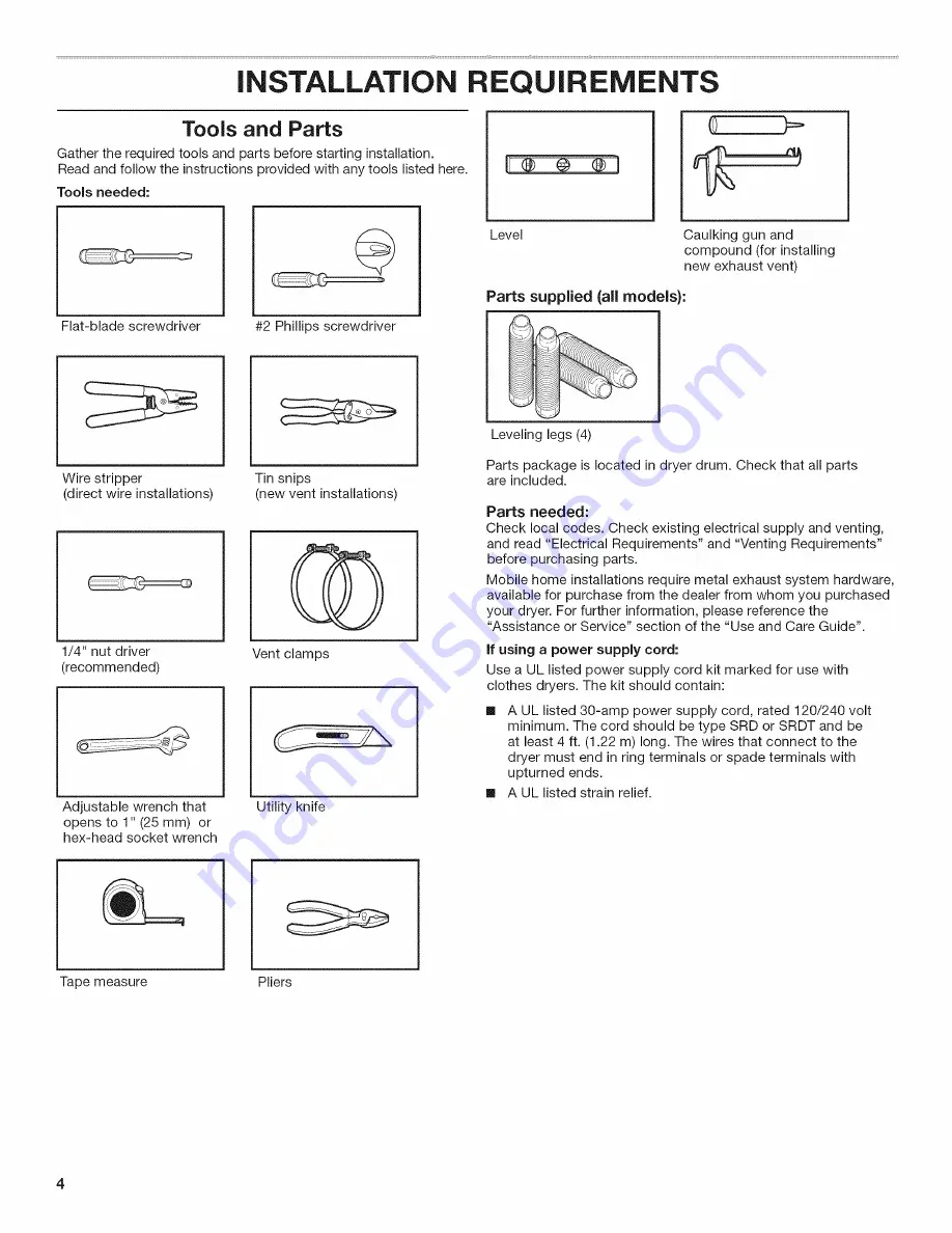 Maytag 7MMEDC300DW0 Installation Instructions Manual Download Page 4