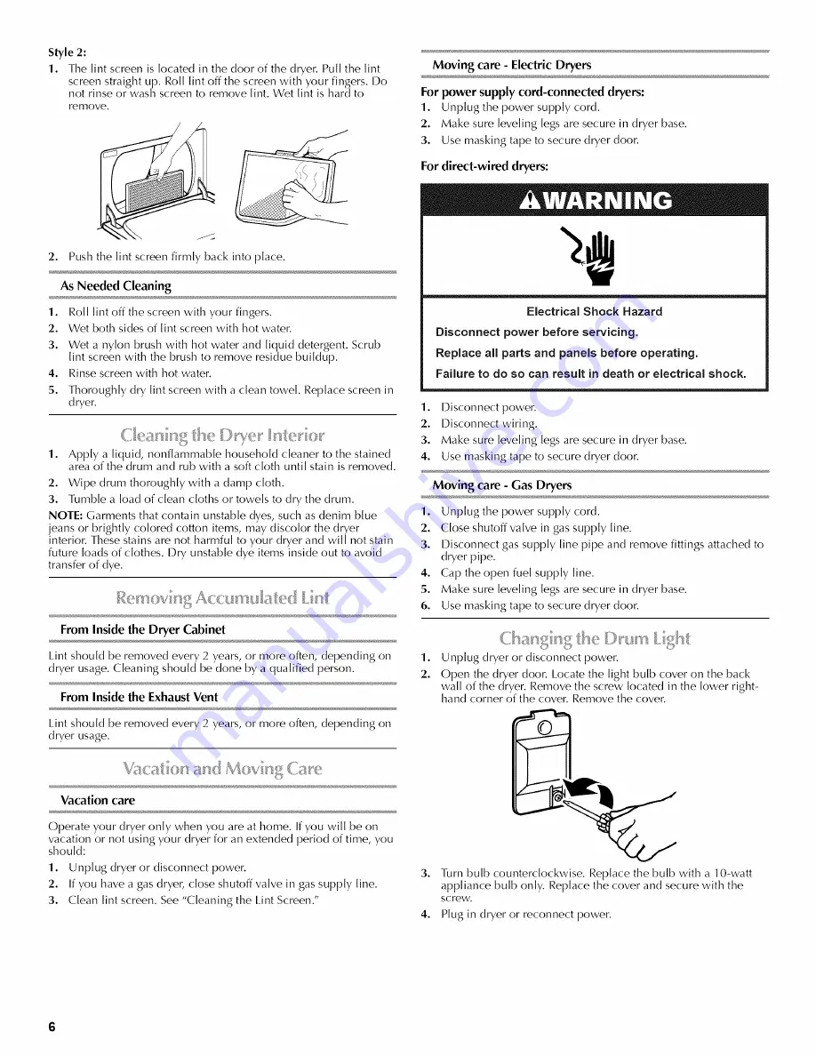 Maytag dryer User Instructions Download Page 6