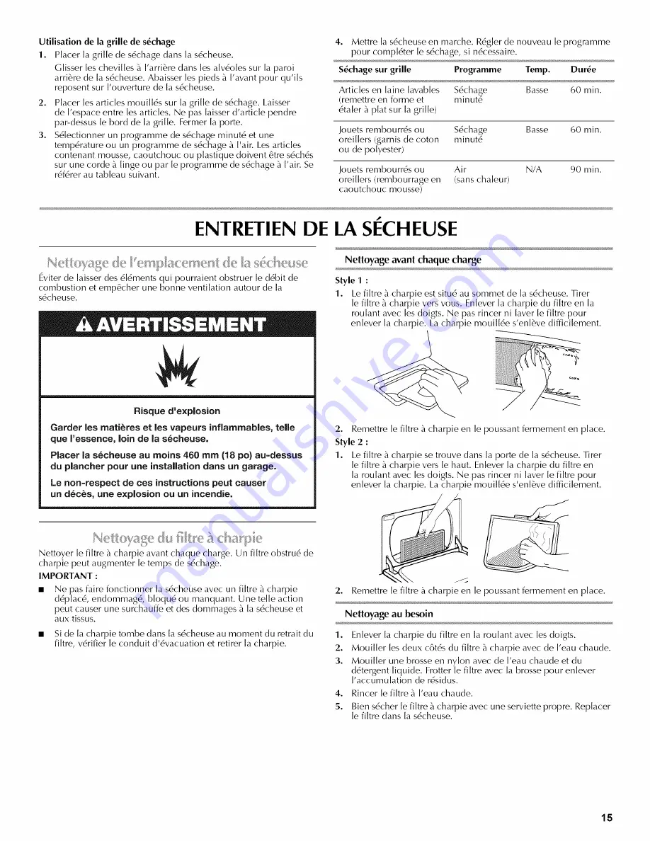 Maytag dryer User Instructions Download Page 15