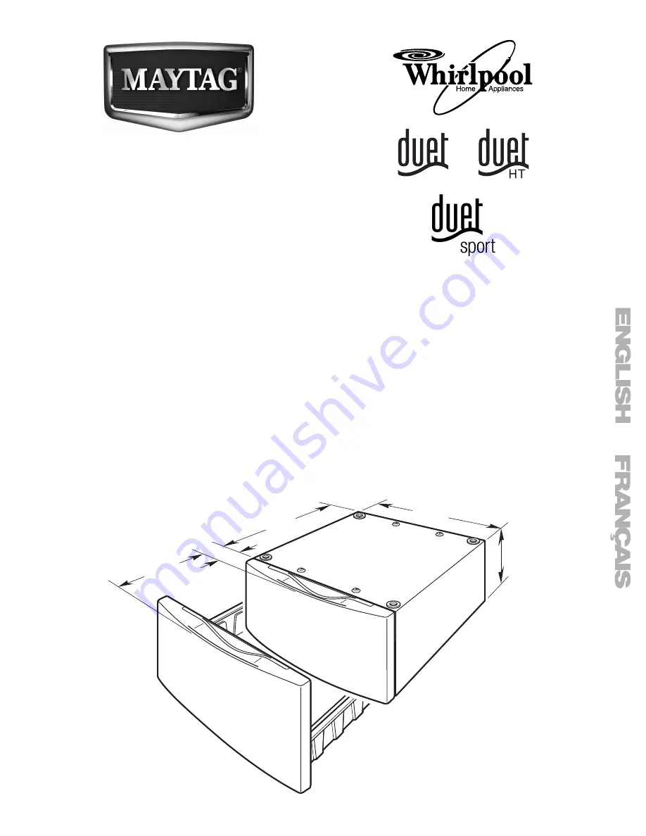 Maytag Duet Installation Instructions Manual Download Page 1