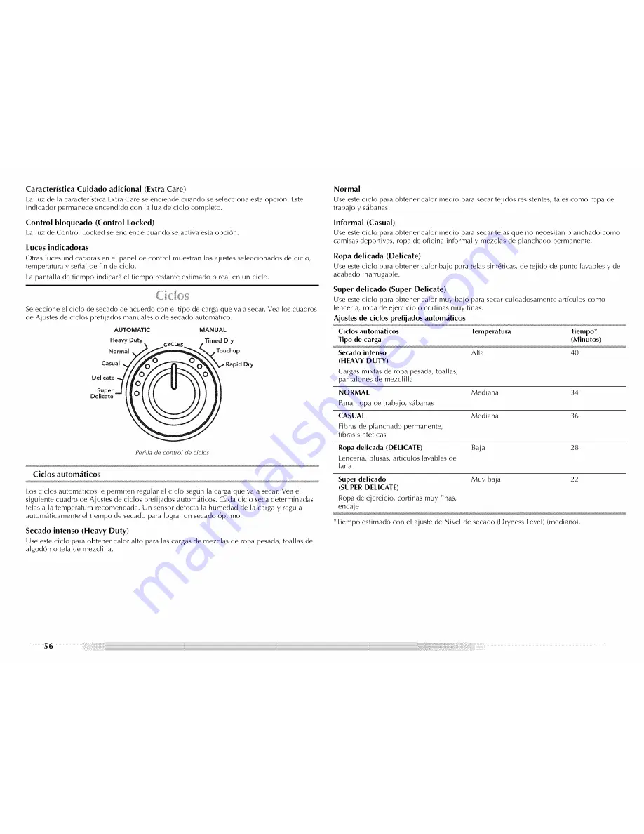 Maytag Epic MED9800TK Use And Care Manual Download Page 56