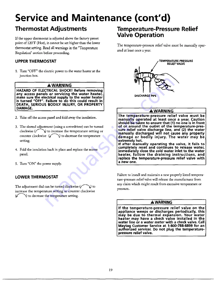 Maytag HE21240S User Manual Download Page 19