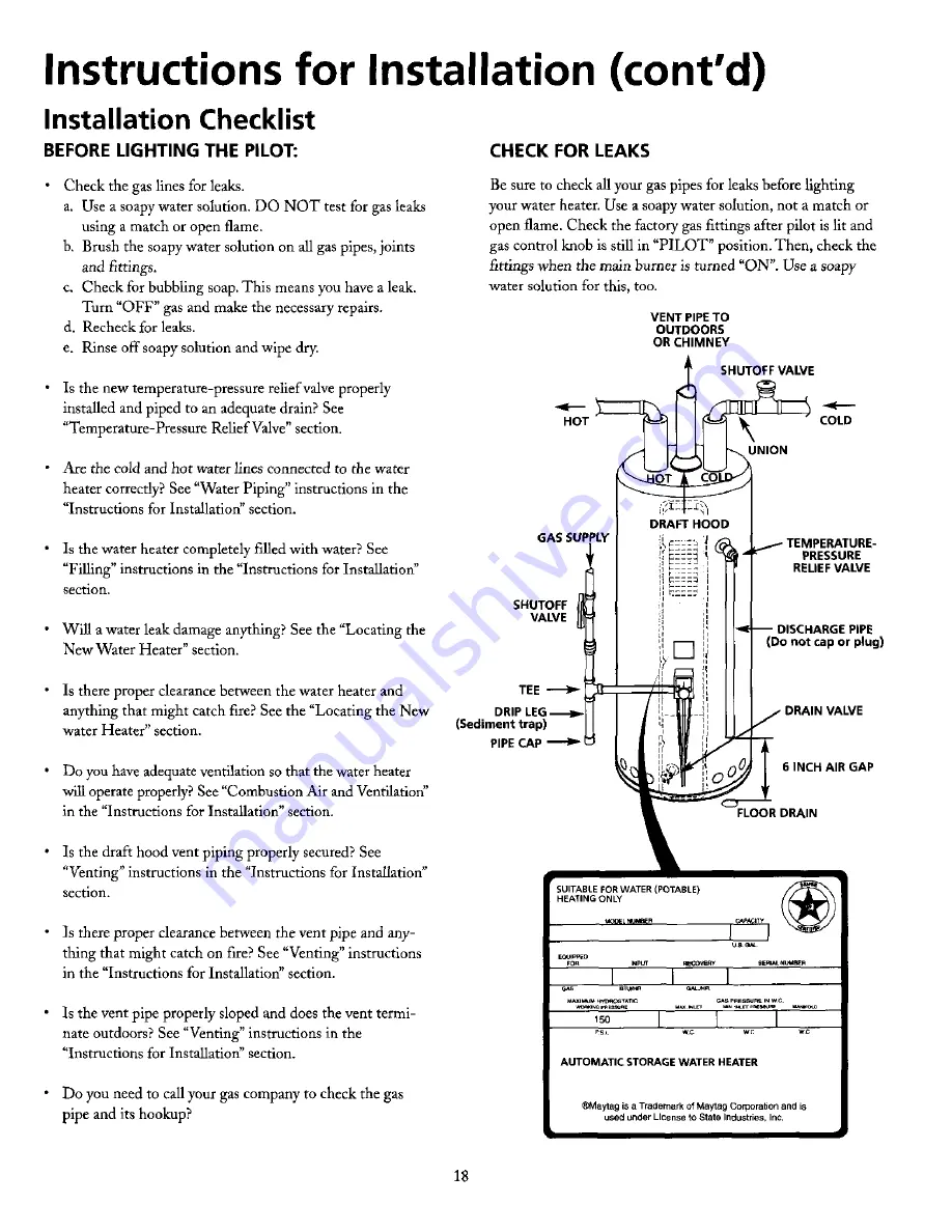 Maytag HN41240X User Manual Download Page 18