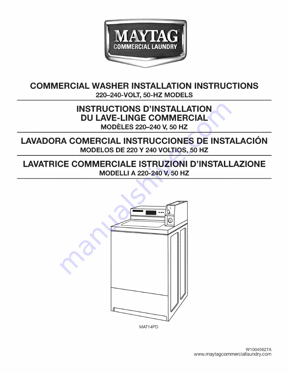 Maytag MAT14PD Installation Instructions Manual Download Page 1