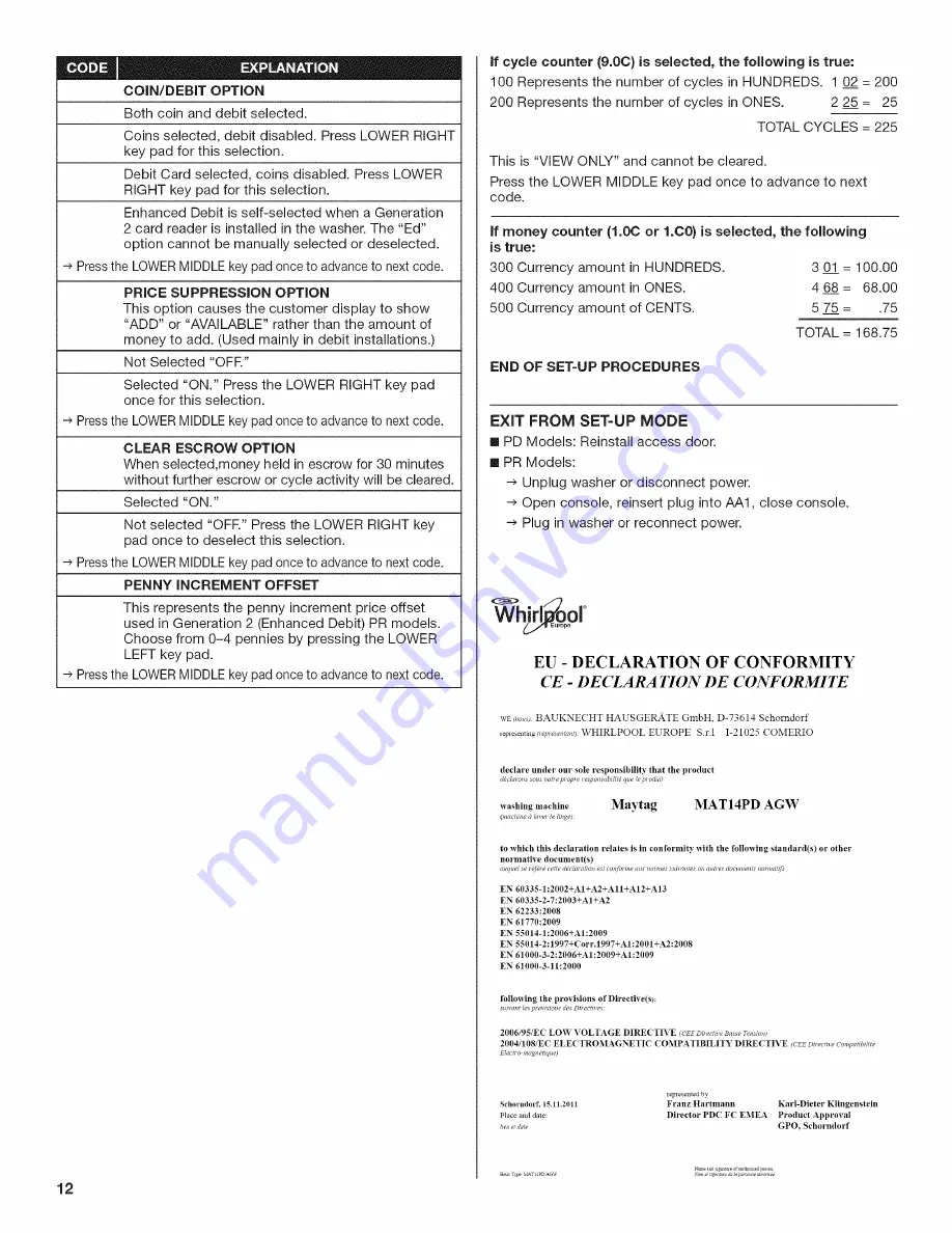 Maytag MAT14PD Installation Instructions Manual Download Page 12