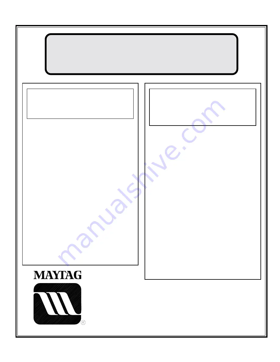 Maytag MDG76PC Installation Manual Download Page 1