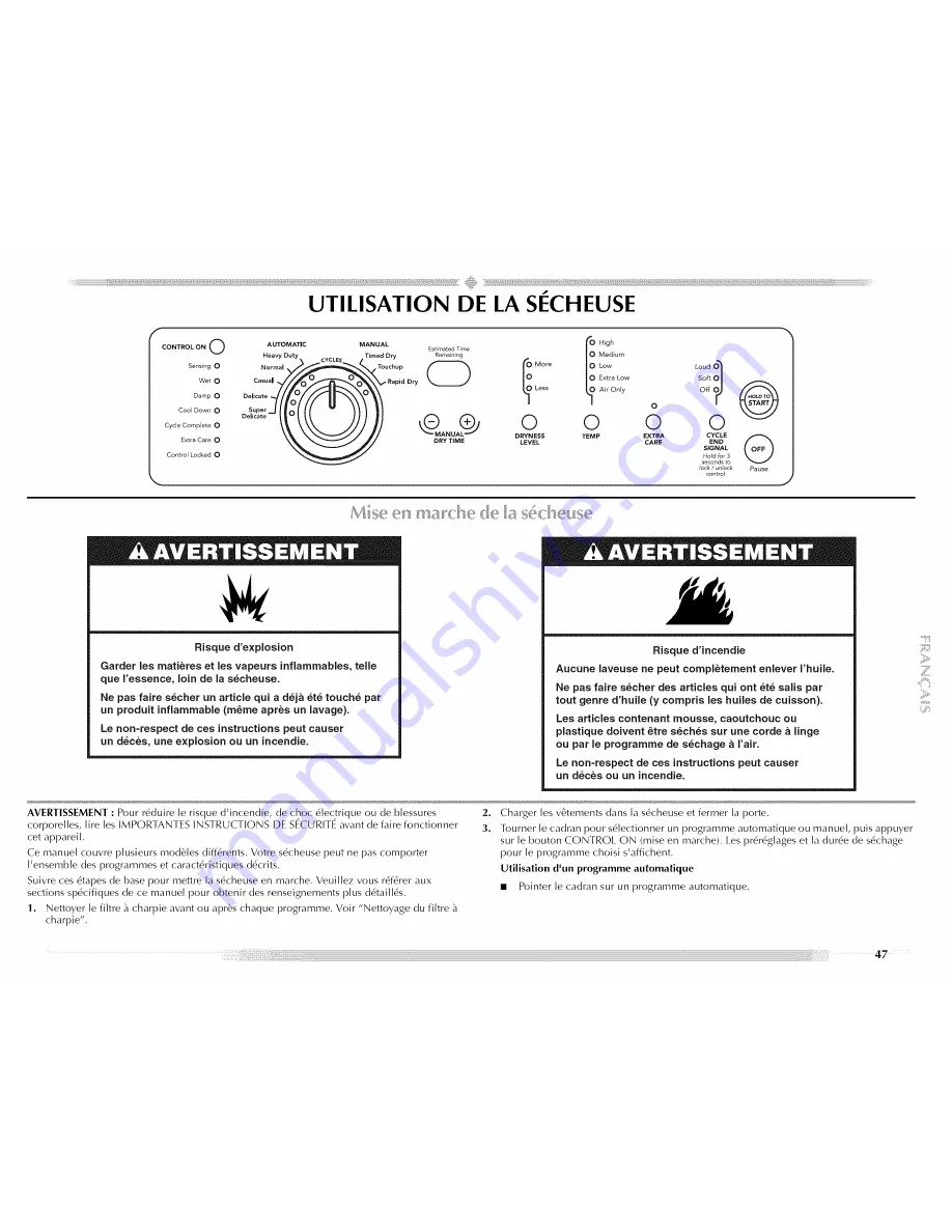 Maytag MED9700S - Electric Dryer Use And Care Manual Download Page 47