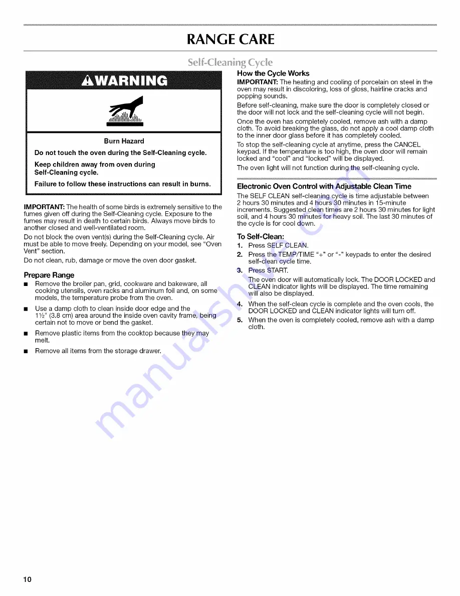 Maytag MER8770WQ - Convection Ceramic Range User Instructions Download Page 10