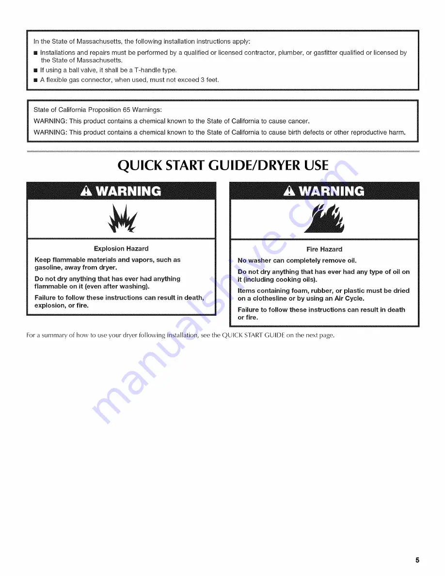 Maytag MGDE500W Use And Care Manual Download Page 5